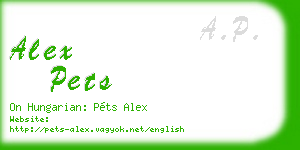 alex pets business card